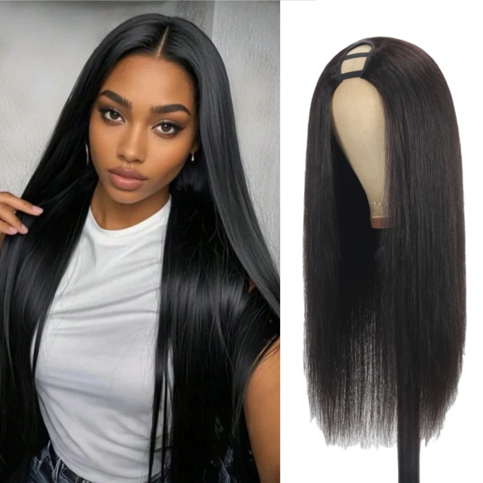 

180% Straight U Part Wig Human Hair Wigs U Shape Full Machine Made Wig Half Wig For Women 16-30" Brazilian Virgin 12A Human Hair