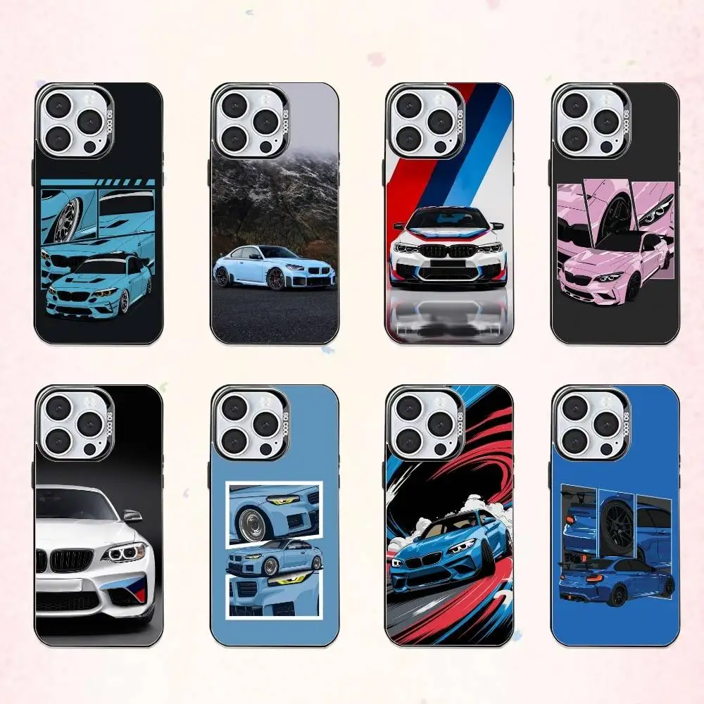 

High-Performance Sports Car M2 Phone Case For iPhone17,16,15,14,13,12,11 Plus,Pro Max Colored Silver Plated Inside Cover