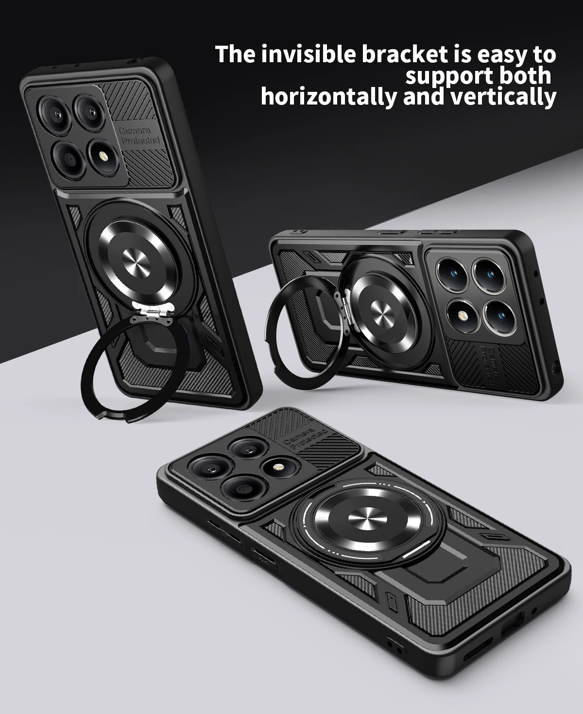 حافظة حلقية مغناطيسية قوية مضادة للخبط لهاتف Xiaomi 15T Pro 5G Xiaomi15t Xiao Mi 15t Mi15t 15tpro