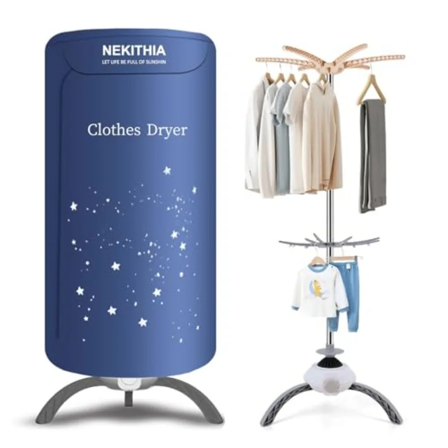 Portable Clothes Dryer 900W Fast Drying and Large Load Capacity for Laundry and Shoes - Compact Mini Dryer Machine for Travel A