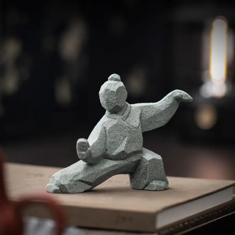 Neue chinesische Stil Tai Chi Kung Fu Kampfkunst Charakter kreative Ornamente für Zuhause, Desktop, Teetischdekorationen – Detail 9