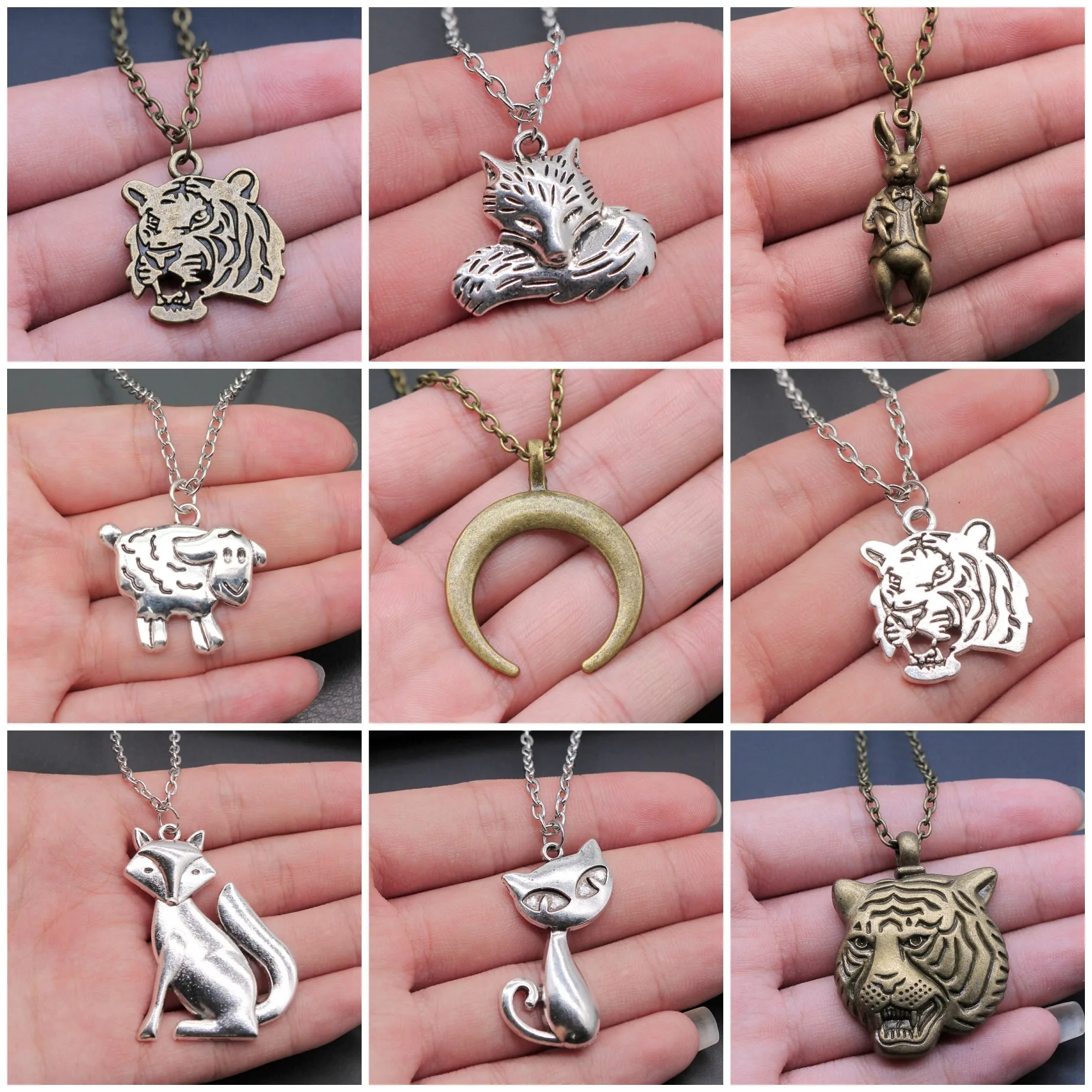 Tiger Jungle Animal Wild Theme Charm Necklaces For Women Men Charm Pendant Fashion Jewelry Gift
