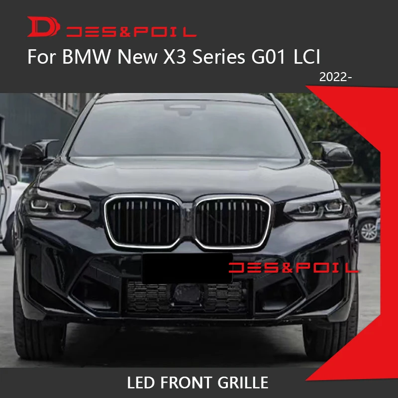 X3 G01 LED Grille For BMW New X3 LCI Front Bumper Grill Grid With Lights Lamp 2022- M40i xDrive M Sport