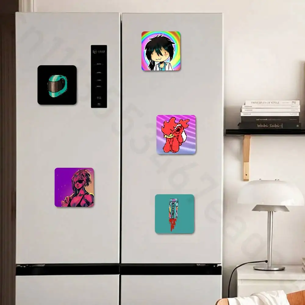 H-hotline miami  Fridge Magnet Personalized Magnetic Durable Plastic Square Picture Surface Fridge Magnets
