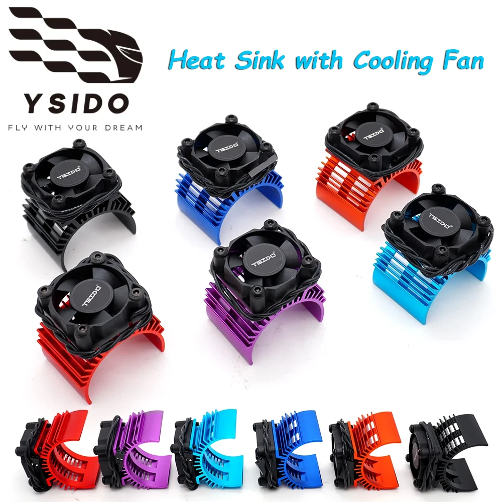 YSIDO RC Electric Car 30MM Heatsink Cover W/ Cooling Fan for 1/10 1/12 Wltoys TRAXXAS ARRMA 540 550 3650 3660 3665 Motor Parts