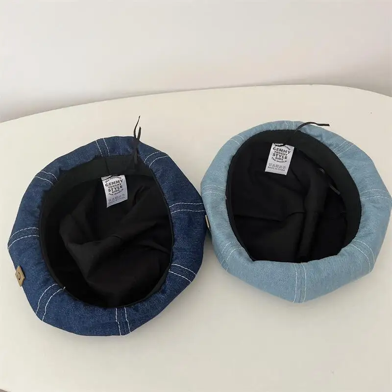 Korea Denim Baby Beret Hat Fashion Girls Boys Baby Hat Spring Autumn Kids Beret Hats Soft Baby Bonnet Caps Kids Accessories