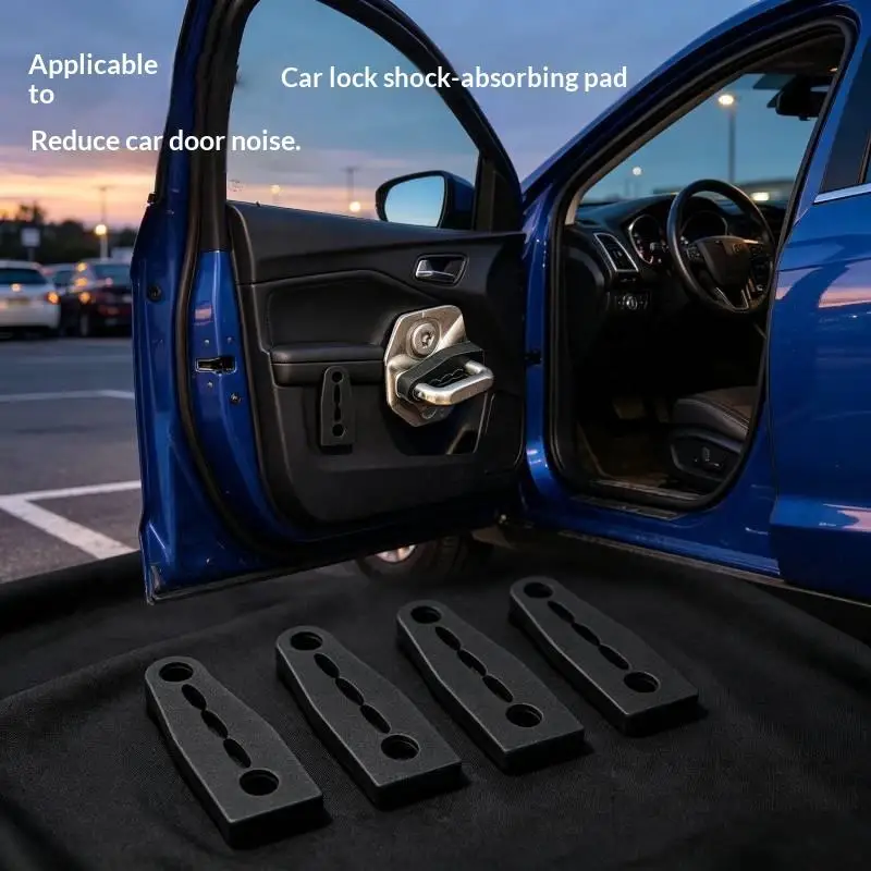 4 Pcs Car Door Anti-Shock Buffering Pads For Door Edge, Prevent Slamming Noise And Vibration Cushion Universal Auto Accessories