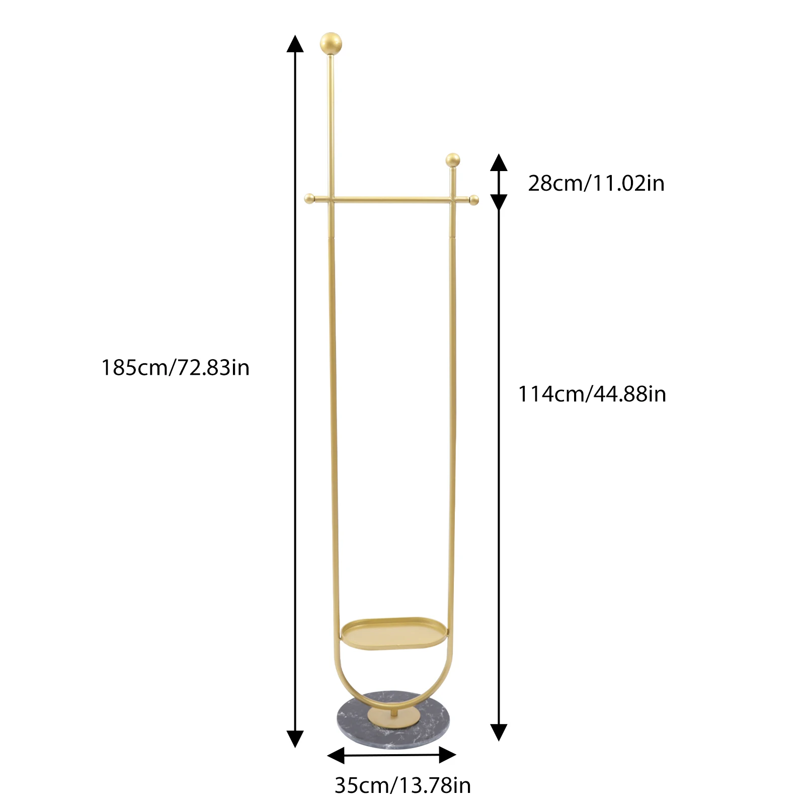 Gold Beweglichen Kleidung Rack Moderne Garment Rack Mit Schindel und Marmor Basis Kleidung Rack