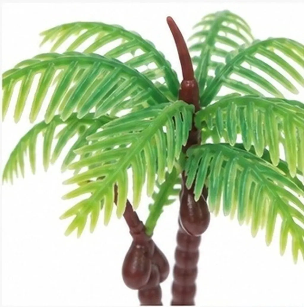 10Pcs Artificial Miniature Coconut Trees Green All Year Round Low Maintenance Tropical Palm Props for Photography Diorama Decor