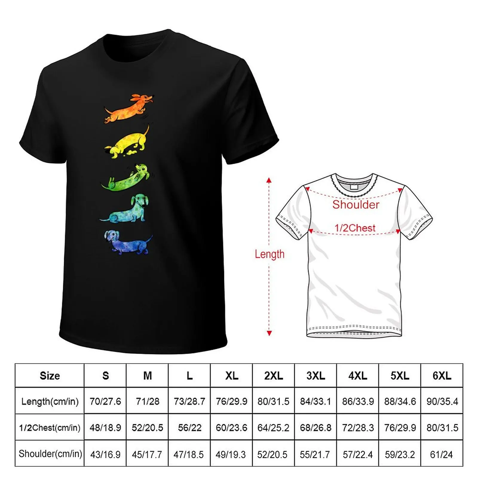 Watercolor Dachshunds T-Shirt Soft Anti-Shrink Cotton Tee