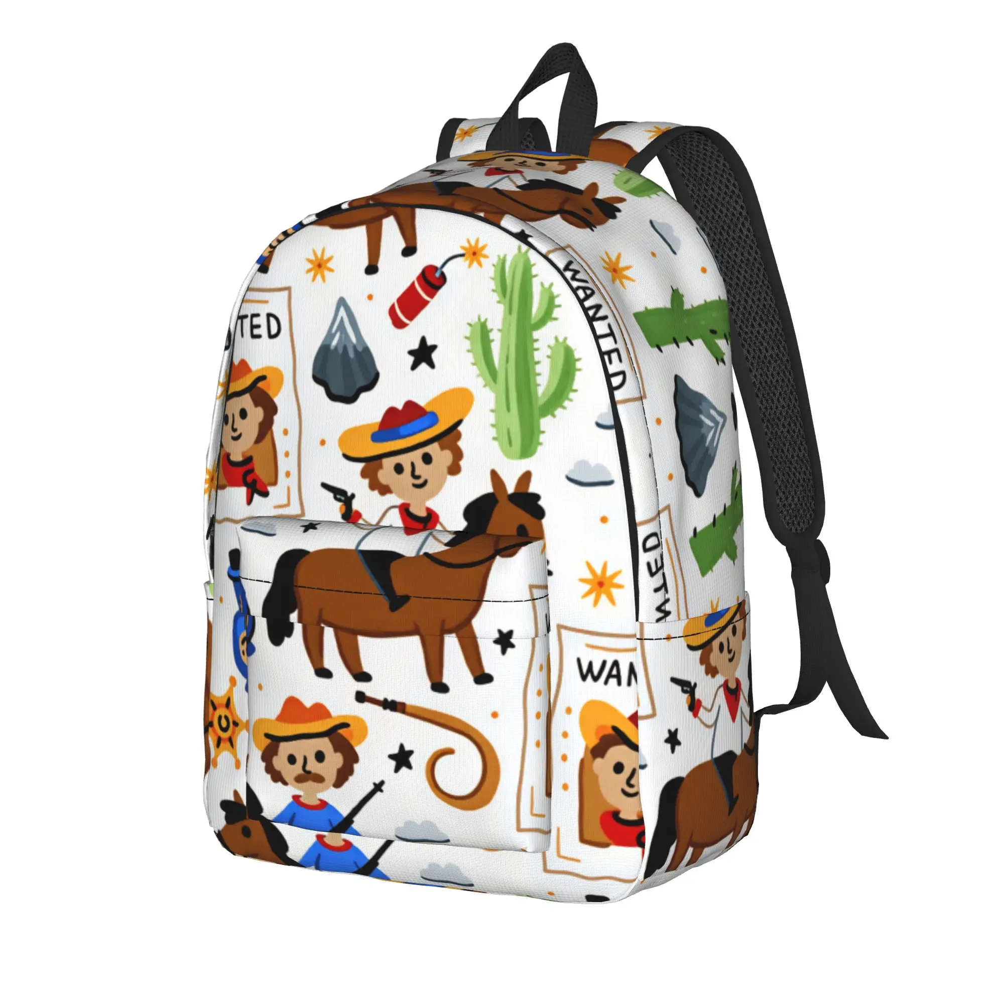 Cartoon Kids Western Cowboy Backpack  Outdoor Backpacks Teen Fashion School Bags High Quality Big Rucksack