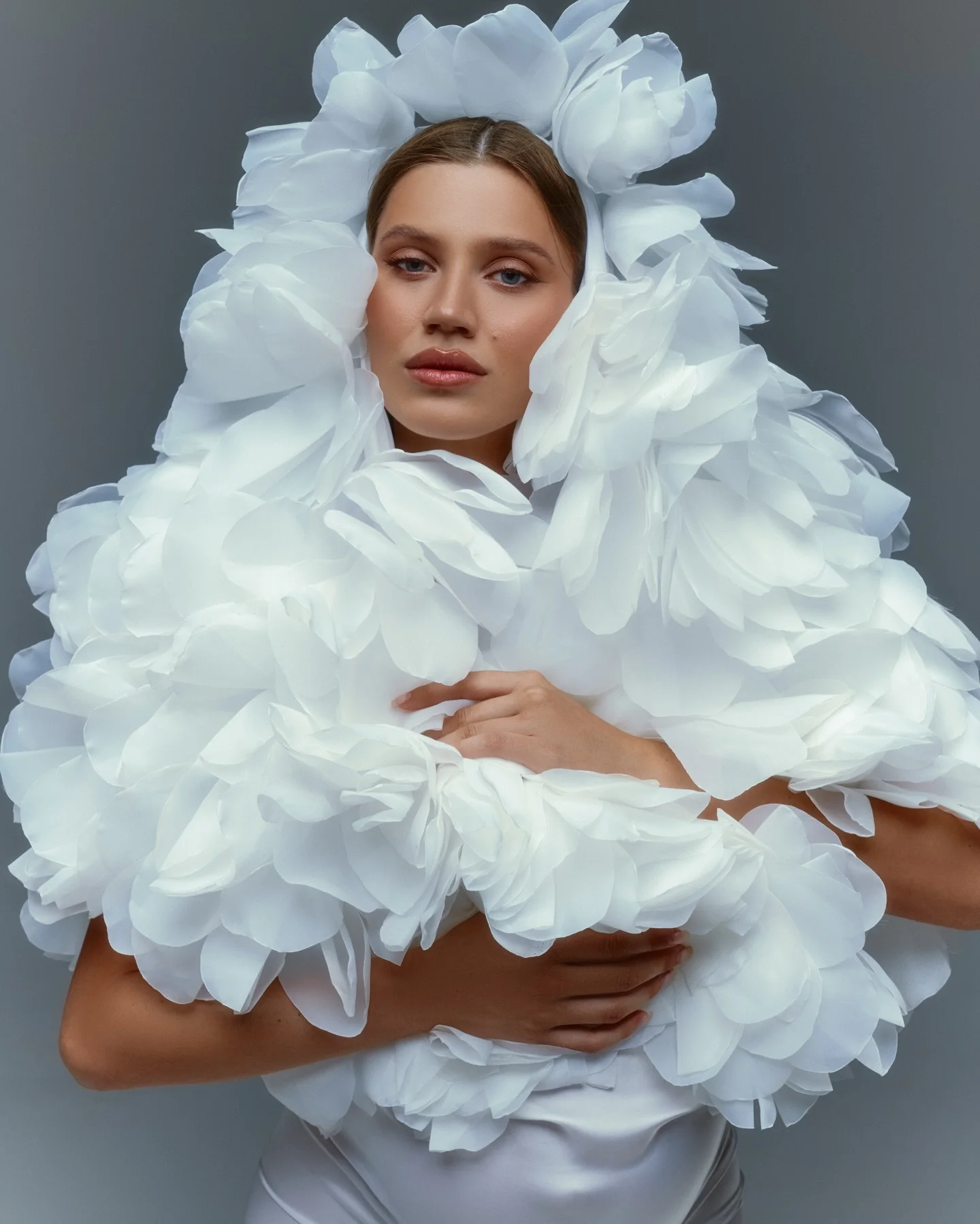 Elegance White Floral Jacket Organza Women Cape Handmade Oversize Maternity Coat Wedding Bridal Coat Outfit Jacket for Dress