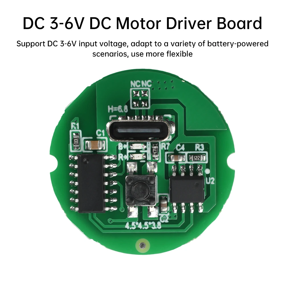 DC 3-6V DC Motor Drive Board 5-20W Small Motor Circuit Board for Small Electric Drill DIY Accessories Type-C interface