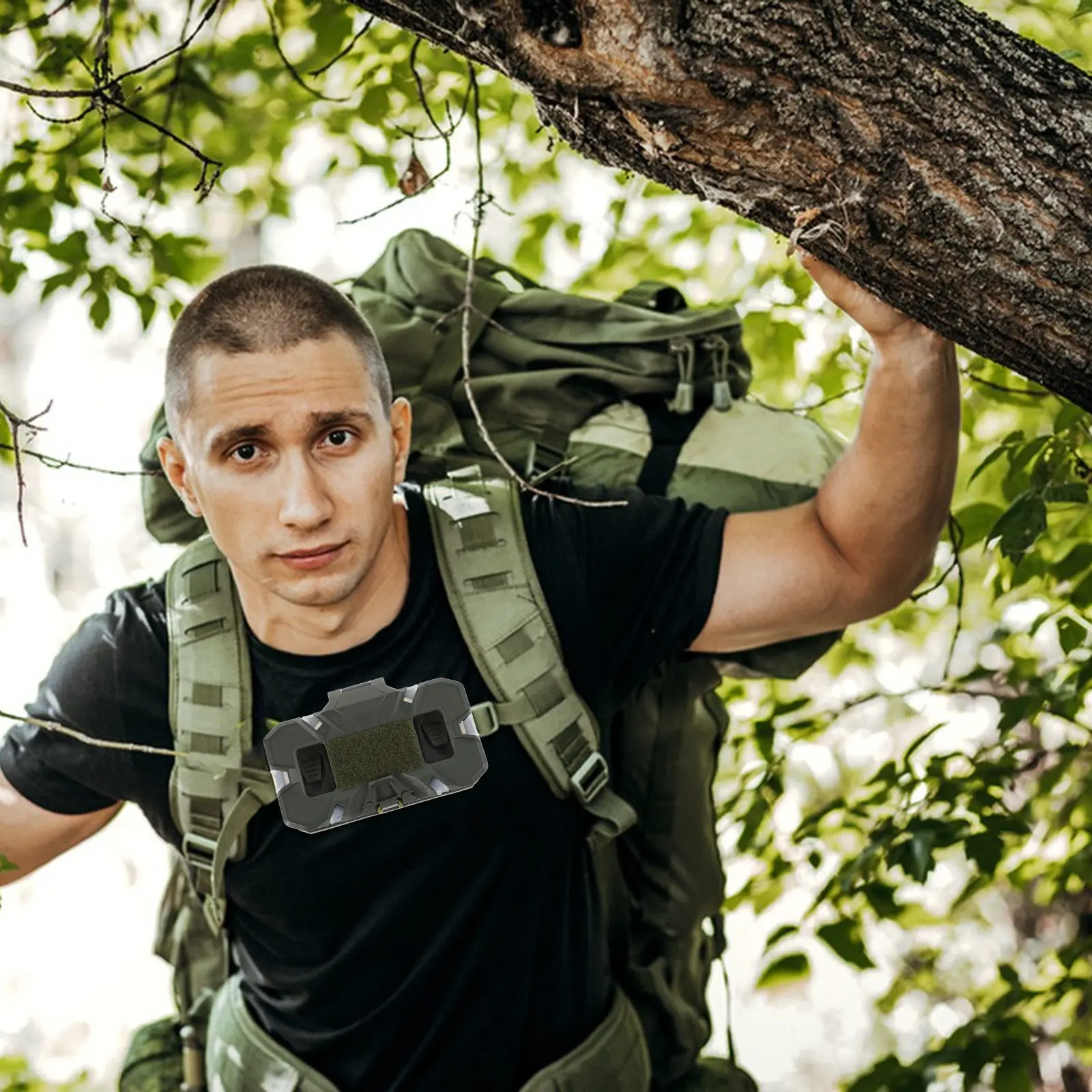 Chest Phone Holder with Foldable Navigation Board Outdoor Hiking Vest Mount Hands Free Gear Carrier