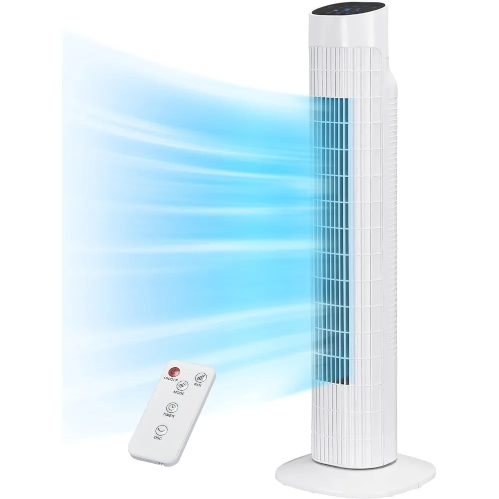 

Electric Tower Fan That Blow,Quiet Cooling Fan with Oscillation 7.5H Timer,Portable Floor Bladeless Standing Fan with Remote