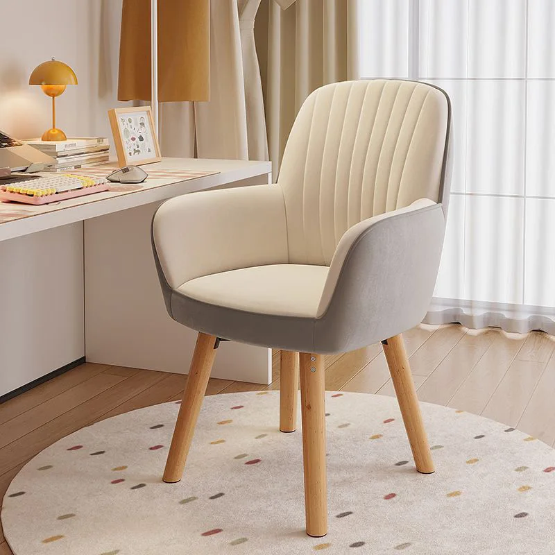 

Эргономичный деревянный стул для учебы и работы, для дома и офиса, удобное кресло для спальни и макияжа с широкой спинкой для общежития