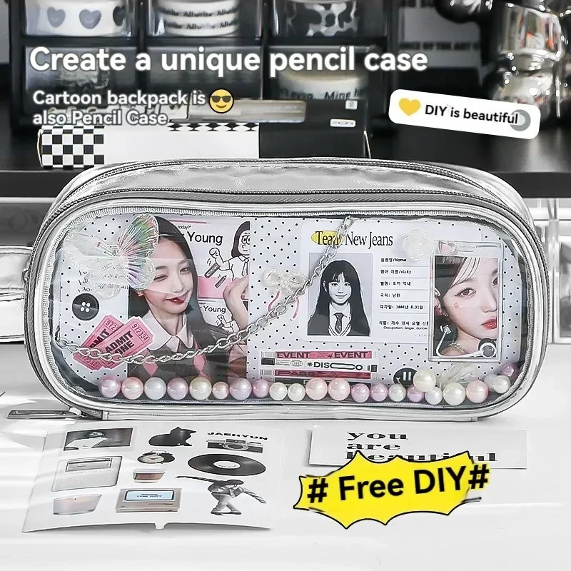 Transparent Pencil Case Waterproof Pen Bag Large Capacity School Pouch Pencil Box Multi-functional Stationery Pen Case Students