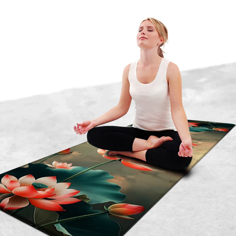 

4 Style Hippie Psychedelic Lotus Carpet Yoga Pilates Meditation Mat 7 Chakras Healing Rug Astrology Tarot Card Crystal Pad Large