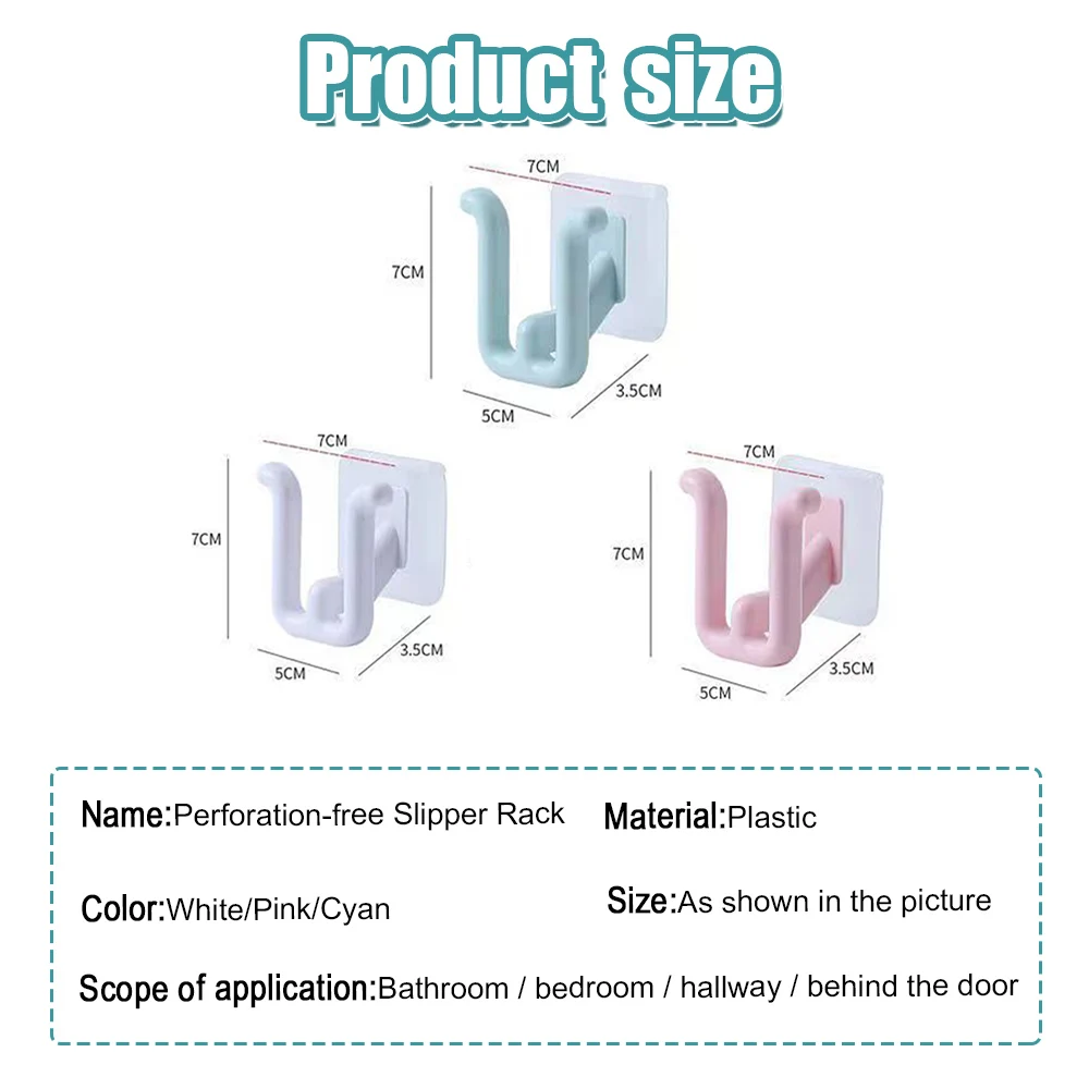 Slipper Rack Self-adhesive Bathroom Simple Slipper Hook Toilet Drainage Rack Wall Mounted Bedroom Storage Hook Shoe Drying Rack