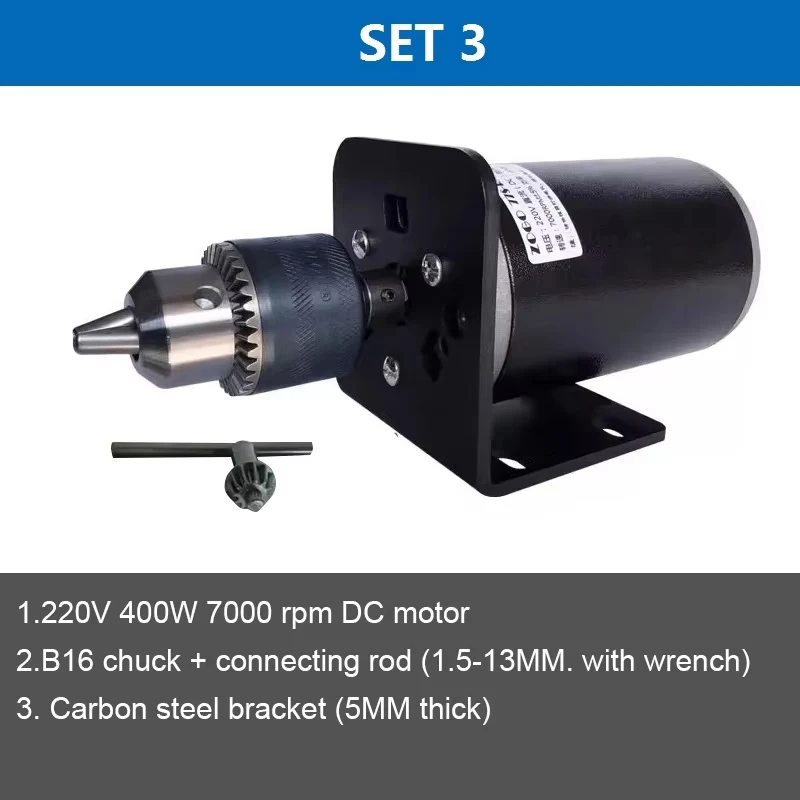 220V 400W Mini Boormachine Motor 7000RPM Elektrische Boormachine met B12 B16 Chuck Voorwaartse Achterwaartse Snelheidsregelaar voor DIY
