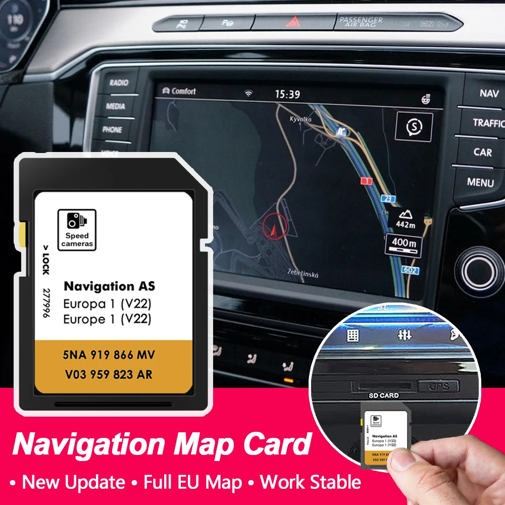 NEU für VW Discover Media Navigation AS V22 GPS-Karte UK Europa Version 2025 Neueste Sat-Nav SD-Karte 32GB