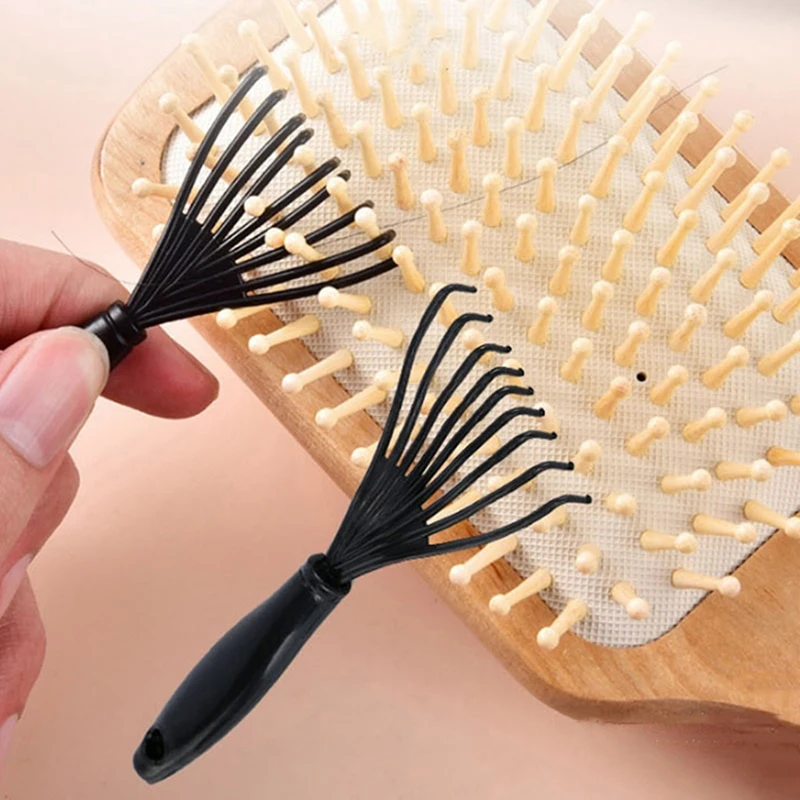 Mini peigne à cheveux et brosse, dissolvant de livres, outil à poignée intégrée, nettoyant utile, accessoires de brosse, griffe de charbon, nouveau, 2 pièces