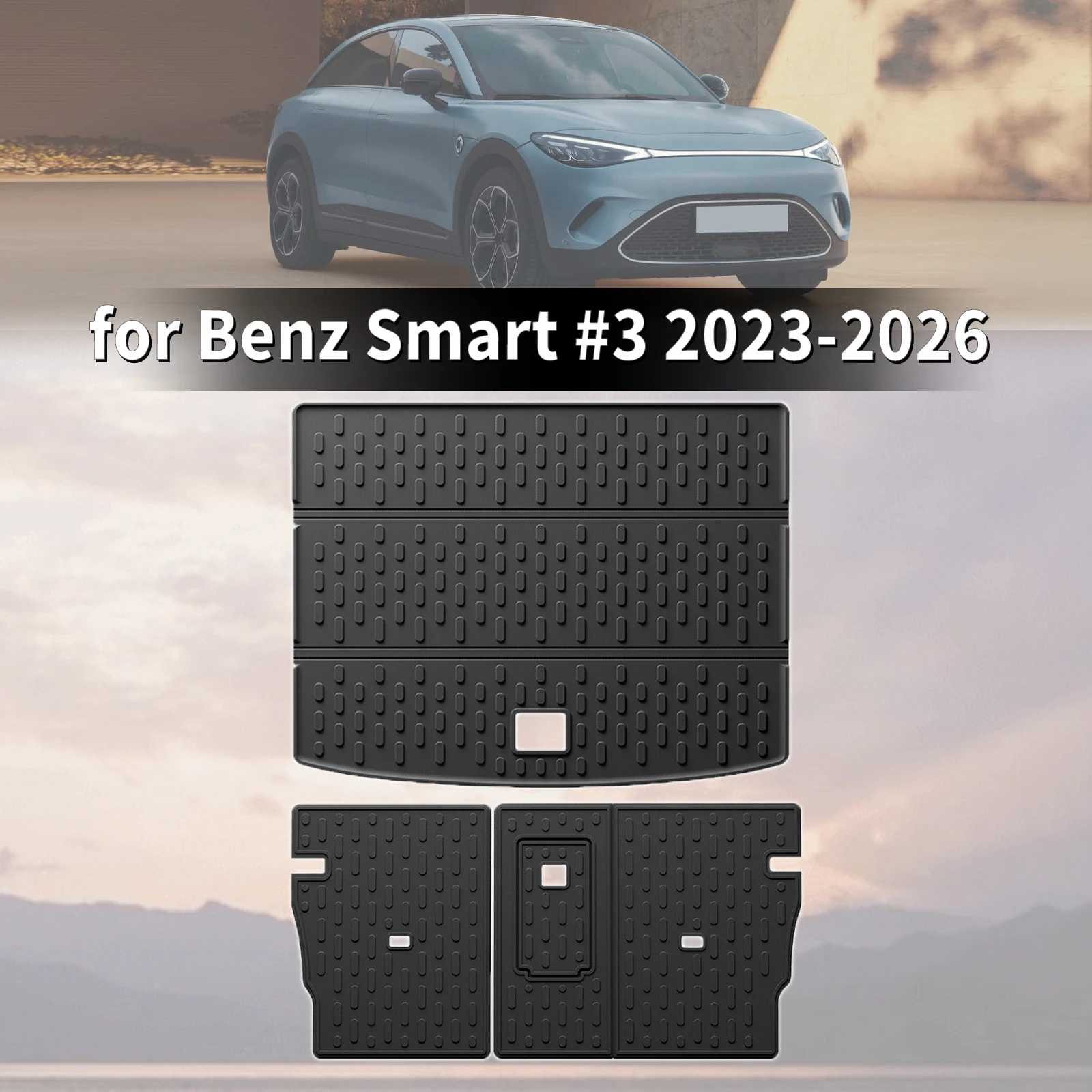 for Benz Smart #3 3 2023-2025 2026 LHD RHD TPE Car Trunk Mats & Seat Back Quick Clean Non-Slip Bottom All Season Use Accessories