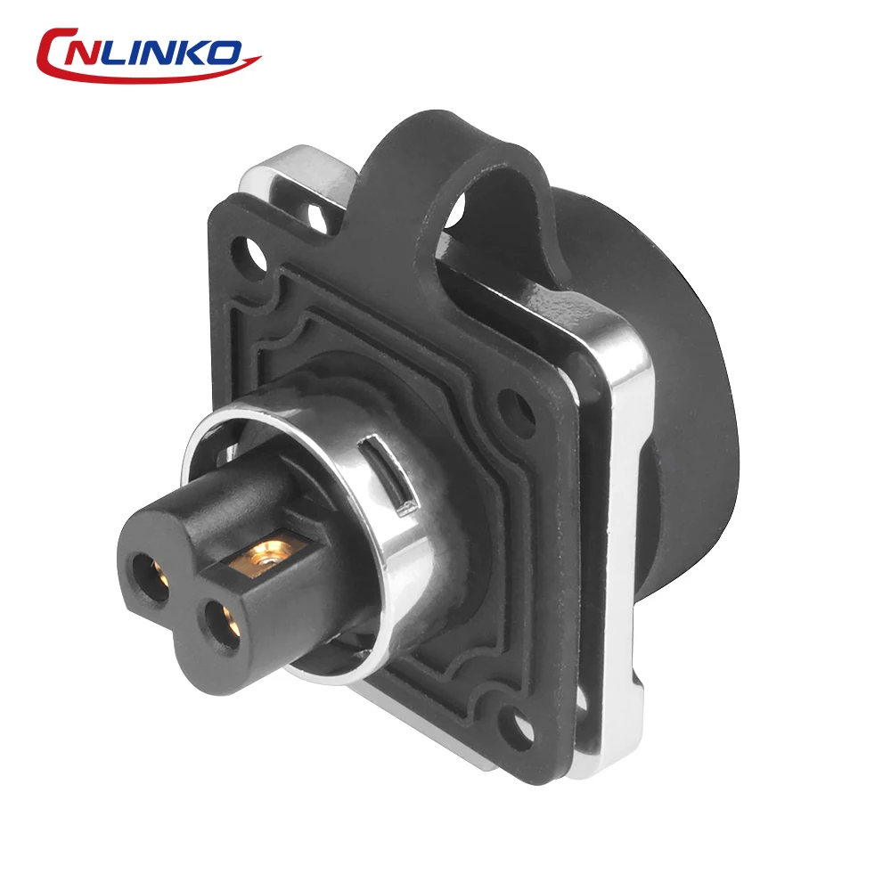 CNLINKO LP16 Waterproof Screw Lock Connector 2 Pin 10A 400V Semi-Metal Quick Plug Socket for Outdoor LED & Landscape Lighting