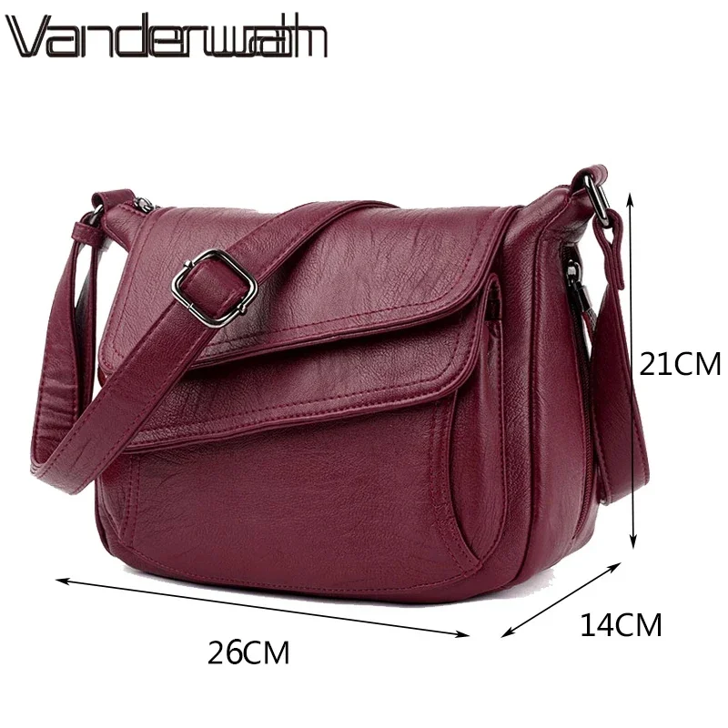 Brand Quality Soft Leather Sac Luxury Handbags Women Bags Designer Female Shoulder Messenger Bag Mother Bags For Women 2022