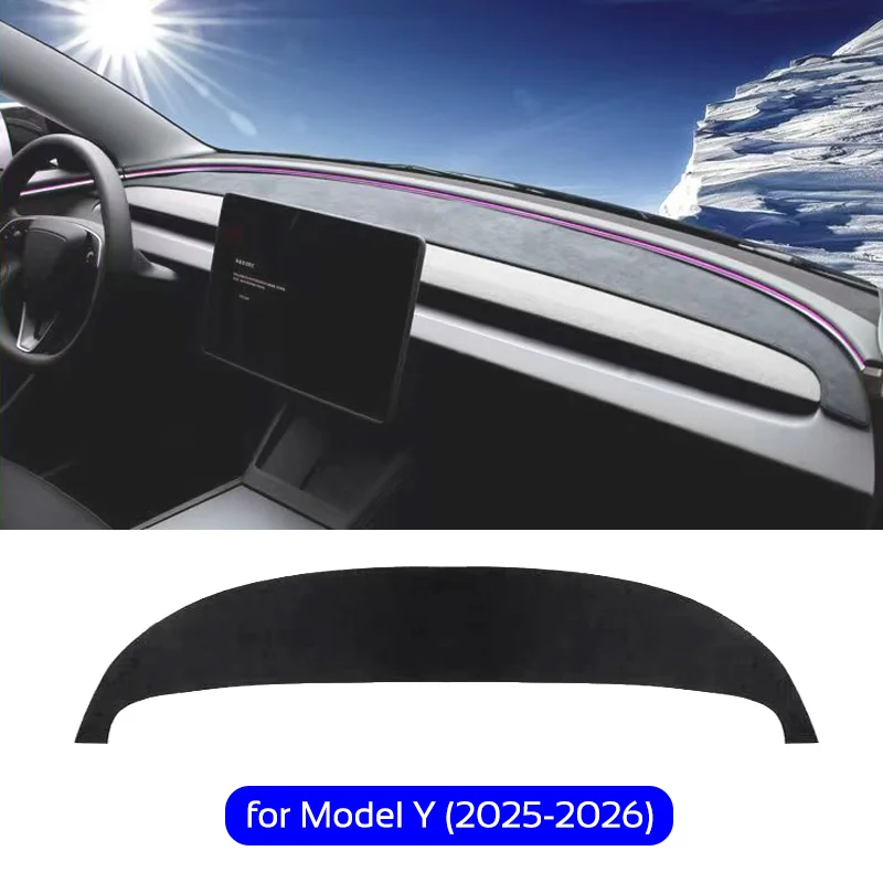Armaturenbrett Anti-UV-Matte Abdeckung für Tesla Model 3 Y 2021-2026 Juniper Highland Mittelkonsole Sonnenschutz Schutzmatte Auto-Zubehör