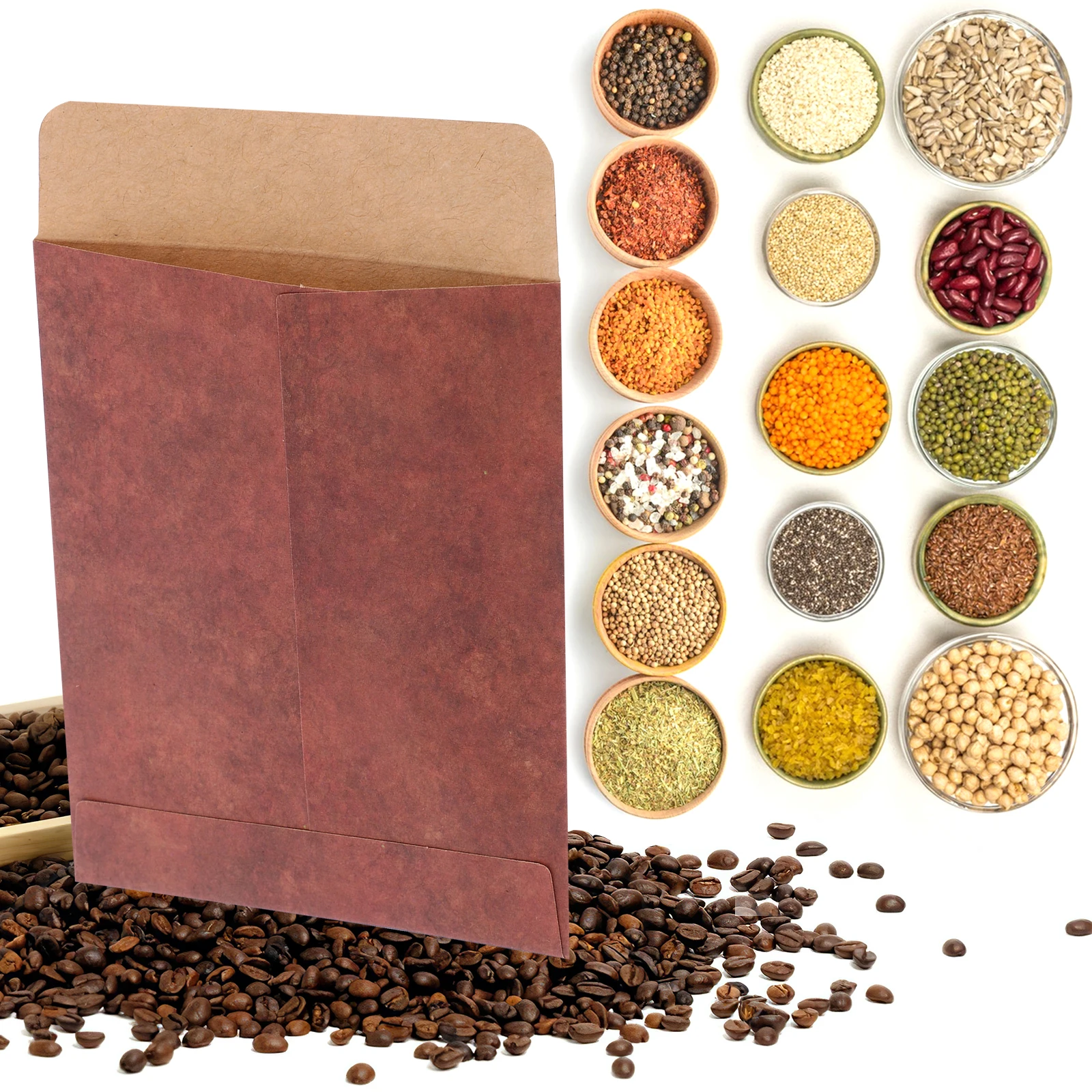 

50 pcs Kraft Paper Envelopes Brown Vintage Small Storage for Seeds Money Plant Vegetable Flower Items Envelopes