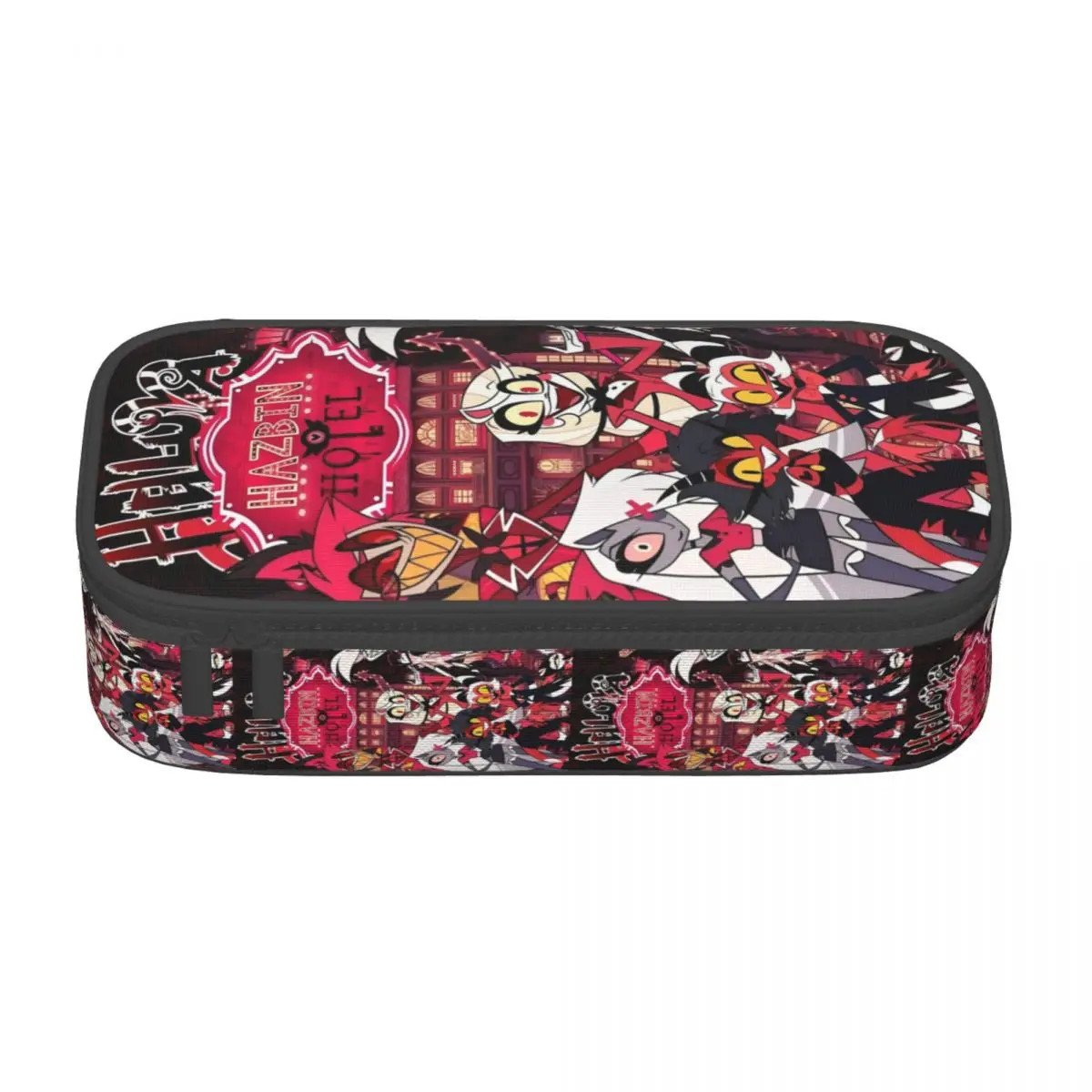 Custom Hazbins Hotels Pencil Cases for Girl Boy Big Capacity Cartoon Film Retro Design Pen Bag Box Stationery