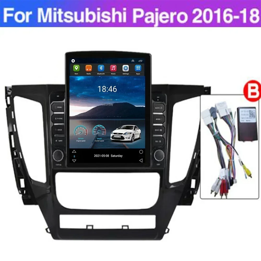 For Tesla Style 2 Din Android 13 Car Radio For Mitsubishi Pajero Sport 3 2016-2023-2035 Multimedia Video Player GPS Stereo Camer