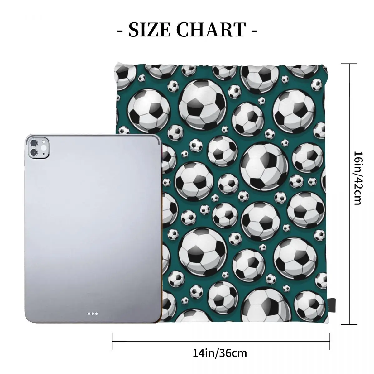 Soccer Ball Balls Pattern Blue Football Sport Sports Backpacks Drawstring Bags Drawstring Bundle Pocket Book Bags For Man Woman