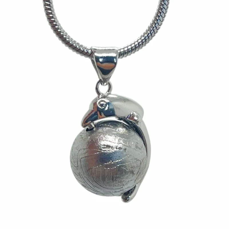 7.8gMuonionalusta Iron Meteorite Sphere Pendant Hand Cut Polished Widmanstätten Pattern Swedish Natural Meteorite Jewelry- LK281