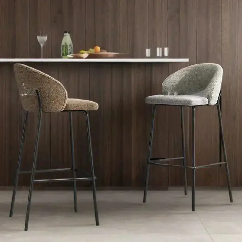 Imagen 3: Taburete de Bar de Hierro Forjado Estilo Americano Retro de 65 cm, Muebles de Bar, Sillas de Bar, Taburete Alto para Isla de Cocina, Taburete con Respaldo