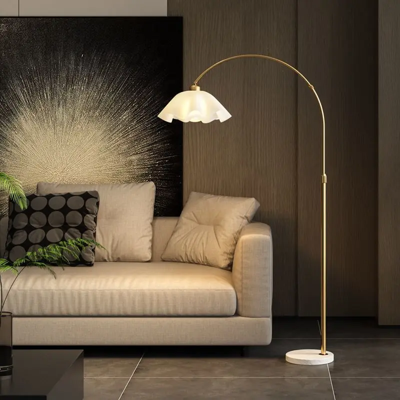 

Nordic LED Fishing Floor Lamp Creative Simplicity Living Room Study Bedroom Bedhead Flower Standing Home Decor Lusters Luminaire