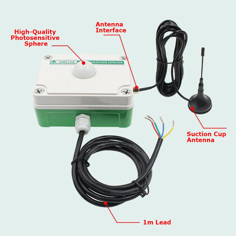 4G Illuminance Sensor, Protective Brightness Meter, Industrial Sunlight Intensity & Hours Detector
