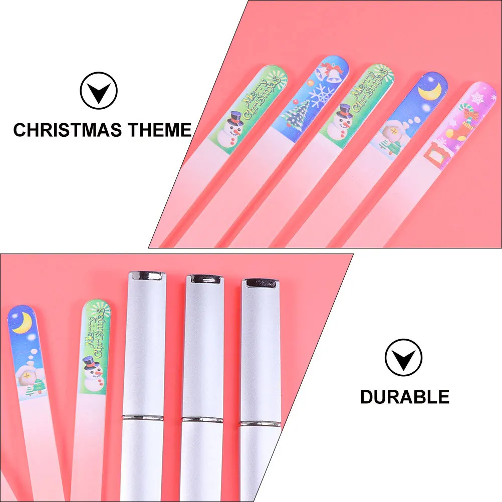 

10Pcs Christmas Nail Art Tool Glass File Practical Manicure Supplies for Home Use Durable and Stylish Gift Idea