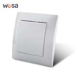 White Classic Flame Retardant Plastic Panel 1 Gang 1 Way Wall Switch On / Off Rocker Switch 16A AC 250V 86mm*86mm