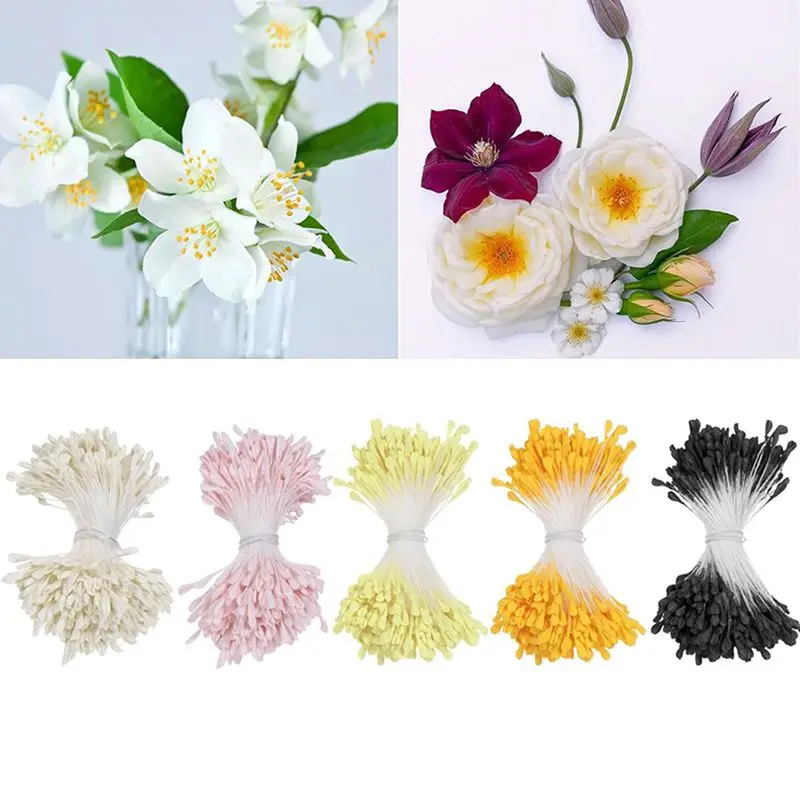 

2mm Artificial Flower Stamen Double-Headed Male Stamen for Wedding Party Home Decoration DIY Craft Wreath Gifts Accessories