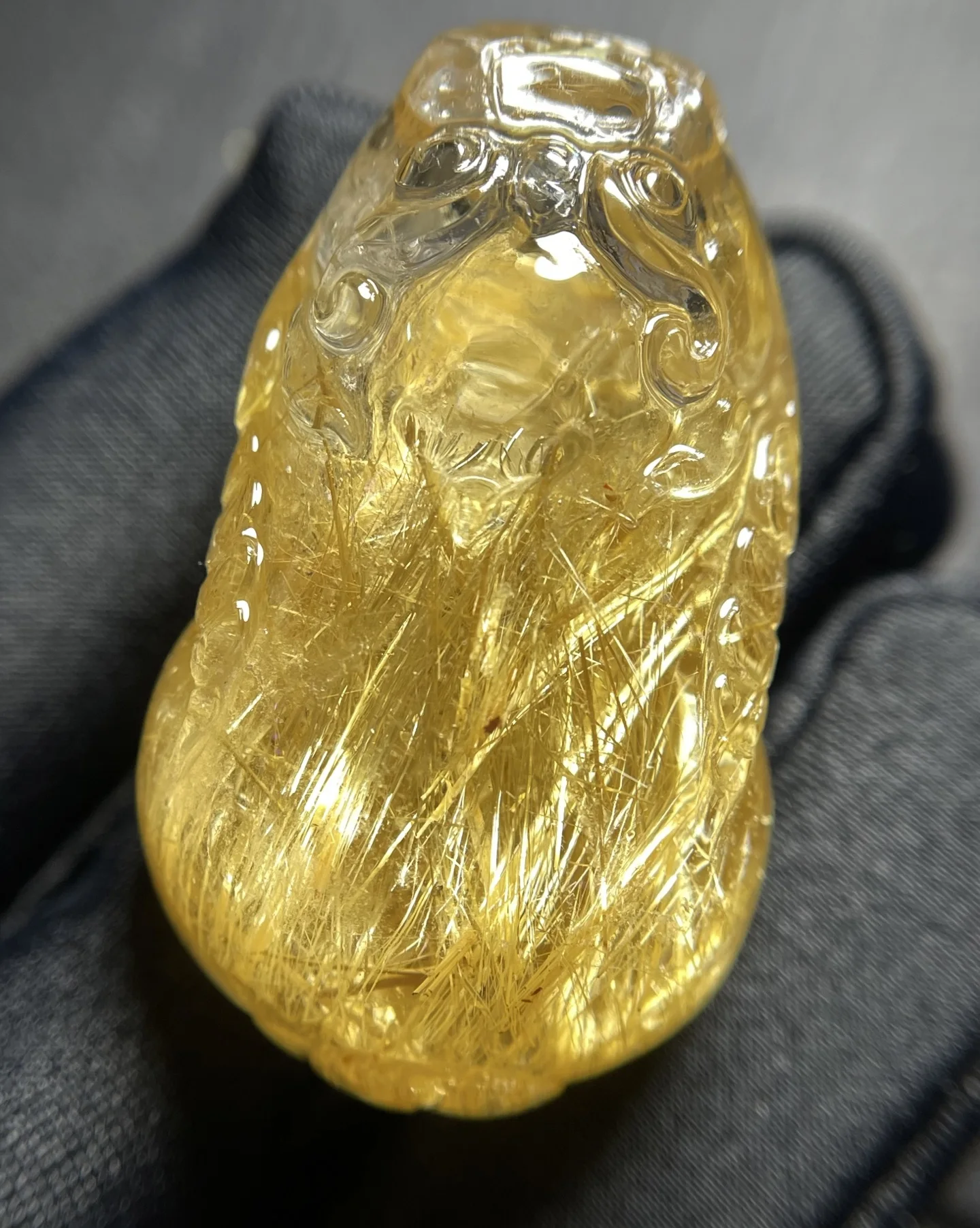 Natural Gold Rutilated Quartz Pendant Rectangle Pi Xiu 38x25x13mm Flower Rutilated Quartz Jewelry Men Women Brazil AAAAAAA