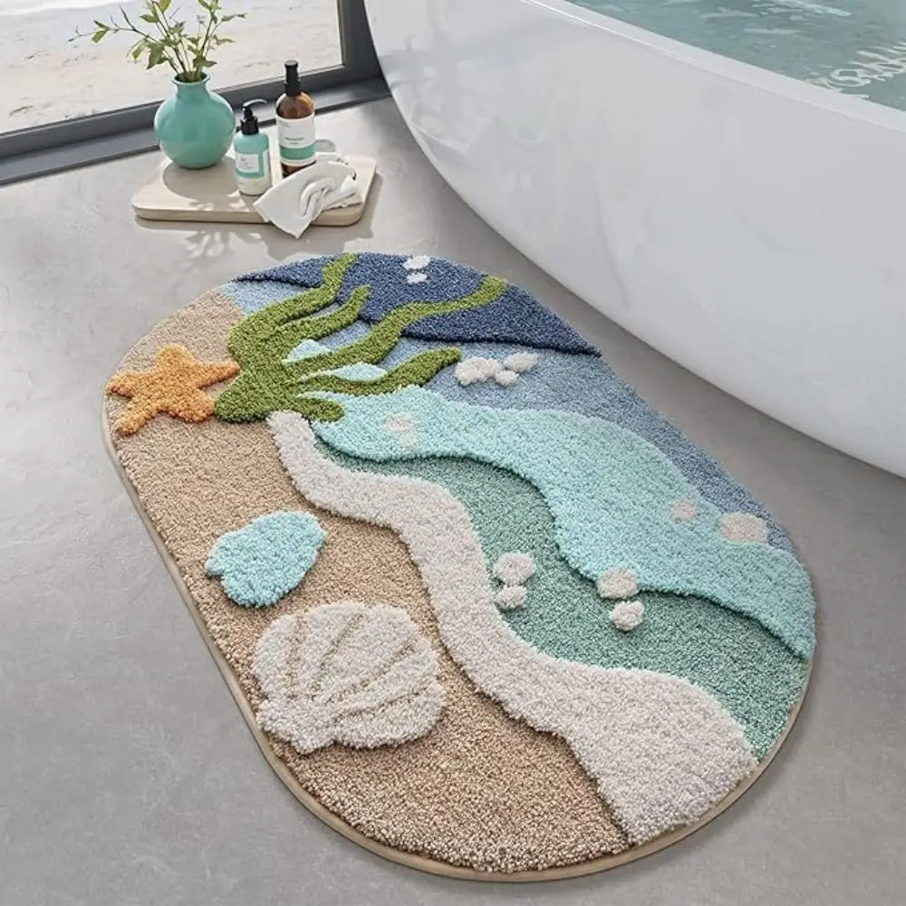 New Polyester Fiber Cartoon Animal Doormat Insulating Warm Entrance Hallway Doormat Non-Slip Bathroom Rug Home Decor