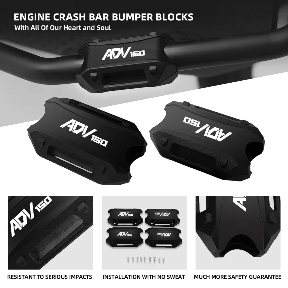 

25MM Motorcycle Engine Guard Crash Bar Protection Bumper Decorative Block For Honda ADV150 ADV350 ADV 150 350 2021 2022 2023