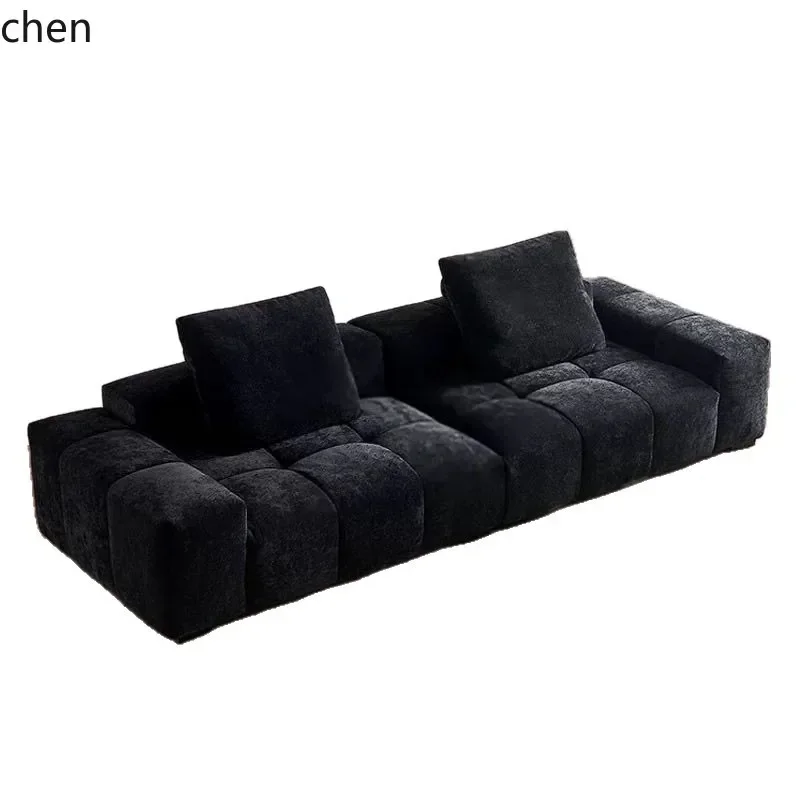 PYH Pixel Cotton Linen Black Fabric Sofa Italian Minimalist Modular Combination Modern Living Room Corner Sofa