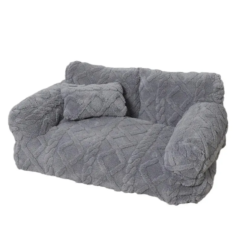 Thick Washable Pet Sofa Bed Large Dog Cat Bed Winter Warm Plush Cover Indoor