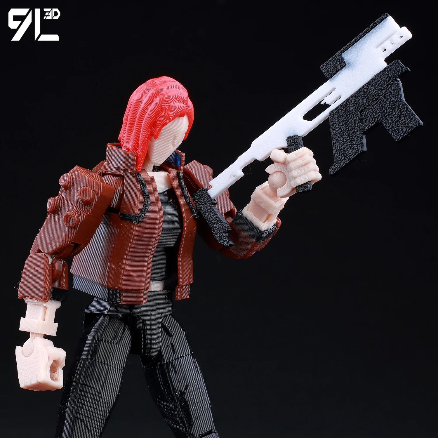 9L3D Neon Cyberpunk Female V Action Figure LUCKY13 Cybernetic Titan13 Multi-Jointed T13 Dummy13 Anime Collectible Model Toys