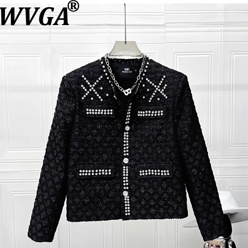 

WVGA Spring Autumn New Man Tide High Street Diamond Trendy Design Short Jacket Niche Chic Casual Padded Shoulder Coat Ins W12307