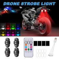 Multi-mode Wireless LED Drone Strobe Light Motorcycle Car Indicator Light Bike Remote Control Warning Light USB Charging 8Color