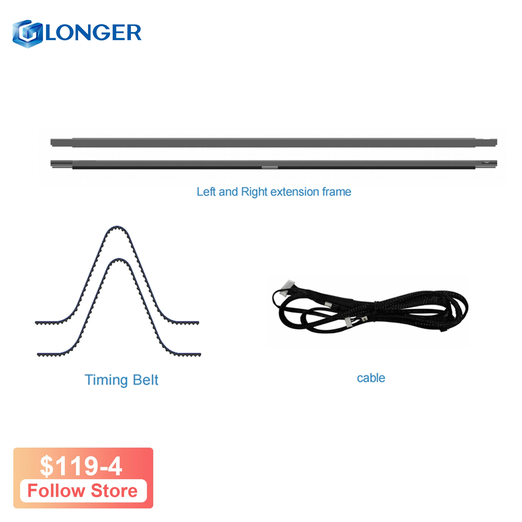 

Longer Extension Kit Expanded Engraving Area To 450 * 850mm Y Axis With Accessories For Longer B1 20W 30W 40W